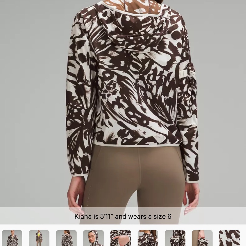 Lululemon Packable Running Jacket Brown/White Siz… - image 3